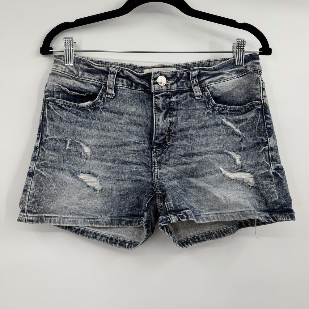 Buckle BKE Shorts Womens 27 Blue Distressed Frayed Raw Hem Denim 5-Pocket